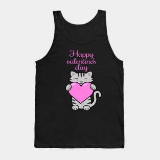 Valentines day cat Tank Top